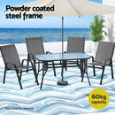 Gardeon 5PC Outdoor Dining Set Table and Chairs Patio Furniture Bistro Set Garden Grey - RnR Galore