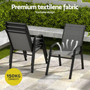 Gardeon 5PC Outdoor Dining Set Table and Chairs Patio Furniture Bistro Set Garden Grey - RnR Galore