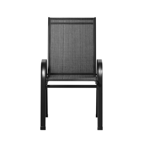 Gardeon 6PC Outdoor Dining Chairs Stackable Lounge Chair Patio Furniture Black - RnR Galore