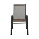 Gardeon 6PC Outdoor Dining Chairs Stackable Lounge Chair Patio Furniture Brown - RnR Galore
