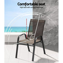 Gardeon 6PC Outdoor Dining Chairs Stackable Lounge Chair Patio Furniture Brown - RnR Galore