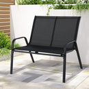 Gardeon Garden Bench Seat Steel Outdoor Patio Park Lounge Backyard Chair Black - RnR Galore
