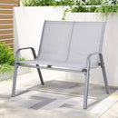 Gardeon Garden Bench Seat Steel Outdoor Patio Park Lounge Backyard Chair Grey - RnR Galore