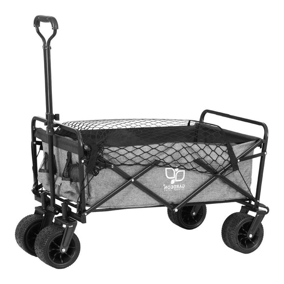 Gardeon Garden Cart with Cargo Net Grey - RnR Galore