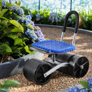 Gardeon Garden Stool Seat Foldable with Wheels Blue - RnR Galore