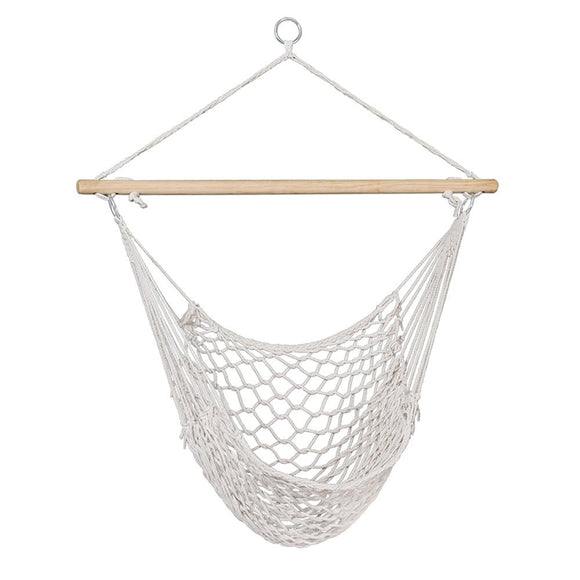 Gardeon Hammock Chair Outdoor Hanging Camping Mesh Indoor Cream - RnR Galore