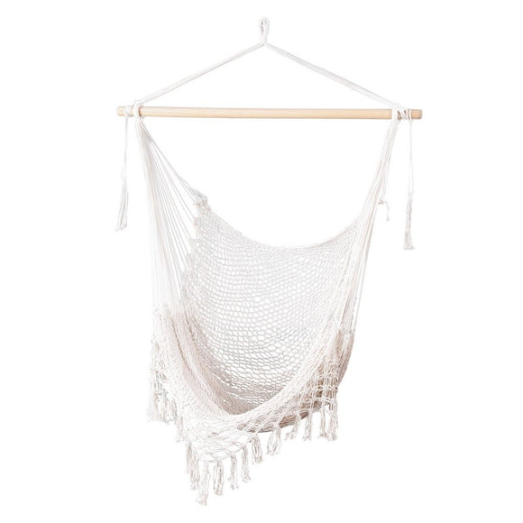 Gardeon Hammock Chair Swing Camping Mesh Cream - RnR Galore