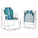 Gardeon Outdoor Chairs Folding Camping Chair Steel Portable Patio Furniture - RnR Galore