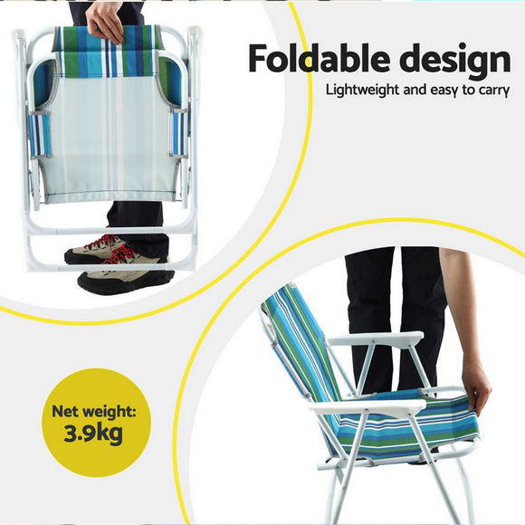 Gardeon Outdoor Chairs Folding Camping Chair Steel Portable Patio Furniture - RnR Galore