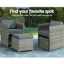 Gardeon Outdoor Dining Set 13 Piece Wicker Table Chairs Setting Grey - RnR Galore
