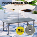 Gardeon Outdoor Dining Set 5 Piece Wooden Table Chairs Setting Grey - RnR Galore