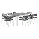 Gardeon Outdoor Dining Set 9 Piece Steel Table Chairs Setting White - RnR Galore