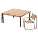 Gardeon Outdoor Dining Set 9 Piece Wooden Table Chairs Setting - RnR Galore