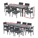Gardeon Outdoor Dining Set 9PCS Aluminum Extendable Table Chairs Patio Furniture - RnR Galore