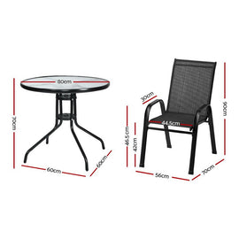 Gardeon Outdoor Dining Set Table and Chairs Patio Garden Furniture Bistro Set - RnR Galore