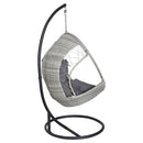 Gardeon Outdoor Egg Swing Chair Wicker Furniture Pod Stand Armrest Light Grey - RnR Galore