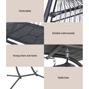 Gardeon Outdoor Egg Swing Chair Wicker Furniture Pod Stand Canopy 2 Seater Grey - RnR Galore