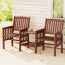 Gardeon Outdoor Garden Bench Loveseat Wooden Table Chairs Patio Furniture Brown - RnR Galore