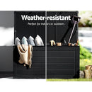 Gardeon Outdoor Storage Box 680L Container Lockable Garden Bench Shed Tool All Black - RnR Galore