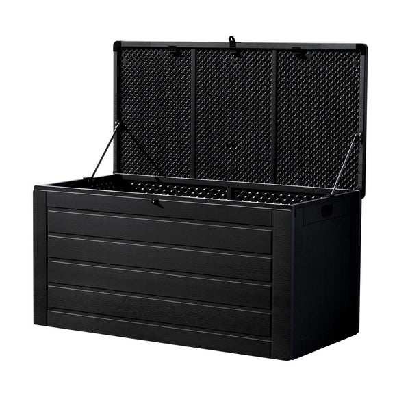Gardeon Outdoor Storage Box 680L Container Lockable Garden Bench Shed Tool All Black - RnR Galore