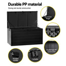 Gardeon Outdoor Storage Box 680L Container Lockable Garden Bench Shed Tool All Black - RnR Galore