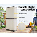 Gardeon Outdoor Storage Cabinet Box 173cm Lockable Cupboard Sheds Garage Adjustable Beige - RnR Galore