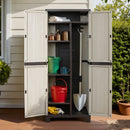 Gardeon Outdoor Storage Cabinet Box 173cm Lockable Cupboard Sheds Garage Adjustable Beige - RnR Galore
