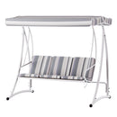 Gardeon Outdoor Swing Chair Garden Bench Furniture Canopy 3 Seater White Grey - RnR Galore