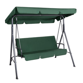 Gardeon Outdoor Swing Chair Garden Chair Bench Furniture Canopy 3 Seater Green - RnR Galore