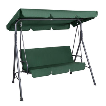 Gardeon Outdoor Swing Chair Garden Chair Bench Furniture Canopy 3 Seater Green - RnR Galore