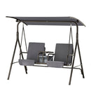 Gardeon Outdoor Swing Chair Garden Chair Canopy Cup Holder 2 Seater Grey - RnR Galore