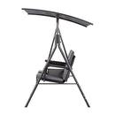 Gardeon Outdoor Swing Chair Garden Chair Canopy Cup Holder 2 Seater Grey - RnR Galore