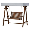 Gardeon Outdoor Wooden Swing Chair Garden Bench Canopy Cushion 2 Seater Charcoal - RnR Galore