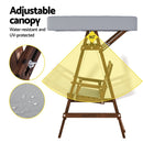 Gardeon Outdoor Wooden Swing Chair Garden Bench Canopy Cushion 2 Seater Charcoal - RnR Galore