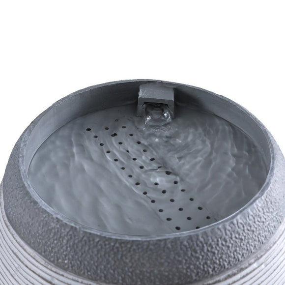 Gardeon Solar Fountain Water Feature Bird Bath Outdoor Garden Cascade 48CM Grey - RnR Galore
