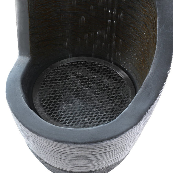 Gardeon Solar Fountain Water Feature Bird Bath Outdoor Garden Cascade 48CM Grey - RnR Galore