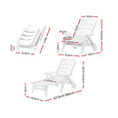 Gardeon Sun Lounger Folding Chaise Lounge Chair Wheels Patio Outdoor Furniture - RnR Galore