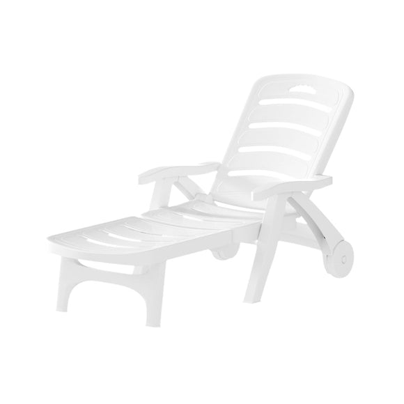 Gardeon Sun Lounger Folding Chaise Lounge Chair Wheels Patio Outdoor Furniture - RnR Galore