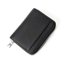 Genuine Leather RFID Blocking Accordion Card Holder & Coin Purse - Large Capacity Zip Wallet(black) - RnR Galore