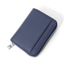 Genuine Leather RFID Blocking Accordion Card Holder & Coin Purse - Large Capacity Zip Wallet(blue) - RnR Galore