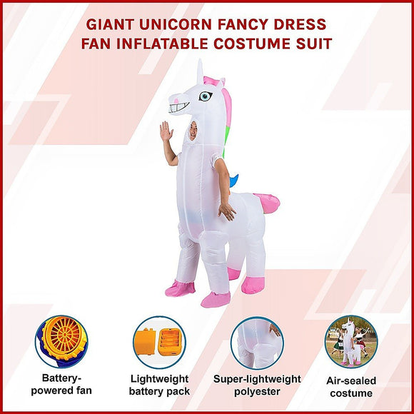 Giant Unicorn Fancy Dress Fan Inflatable Costume Suit - RnR Galore