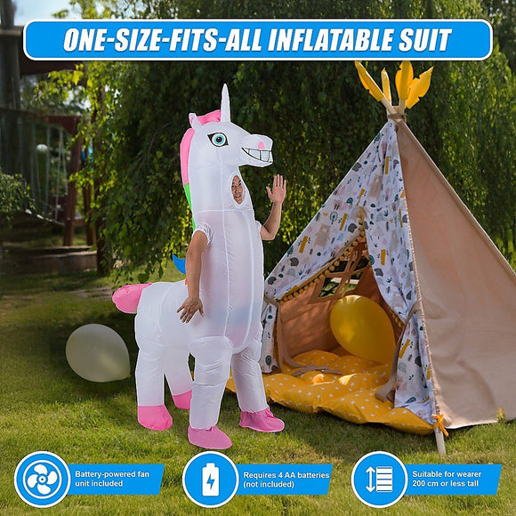 Giant Unicorn Fancy Dress Fan Inflatable Costume Suit - RnR Galore