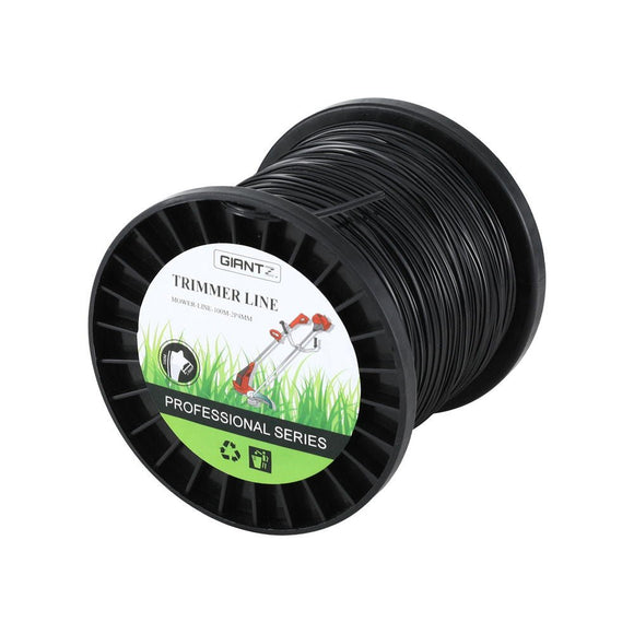 Giantz 100M Whipper Snipper Trimmer Line 2.4mm Star Nylon String Cord Black - RnR Galore