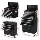 Giantz 13 Drawer Tool Box Cabinet Chest Toolbox Storage Garage Organiser Black - RnR Galore