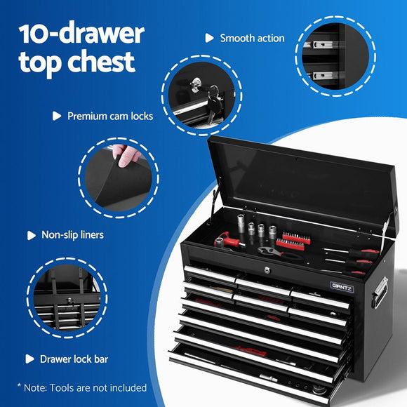 Giantz 13 Drawer Tool Box Cabinet Chest Toolbox Storage Garage Organiser Black - RnR Galore