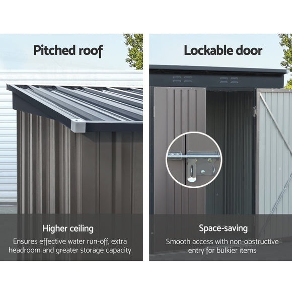 Giantz Garden Shed 2.31x1.31M Sheds Outdoor Storage Tool Metal Workshop Shelter Double Door - RnR Galore