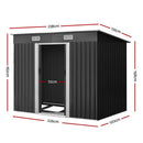 Giantz Garden Shed 2.38x1.31M w/Metal Base Sheds Outdoor Storage Tool Workshop Sliding Door - RnR Galore