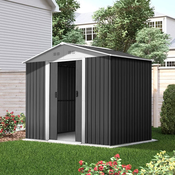 Giantz Garden Shed 2.58x2.07M Sheds Outdoor Storage Workshop Metal Shelter Sliding Door - RnR Galore