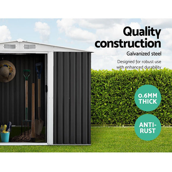 Giantz Garden Shed 2.58x2.07M Sheds Outdoor Storage Workshop Metal Shelter Sliding Door - RnR Galore
