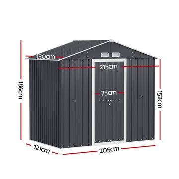 Giantz Garden Shed Outdoor Storage 2.15x1.3M Tool Workshop House Shelter Sliding Door - RnR Galore